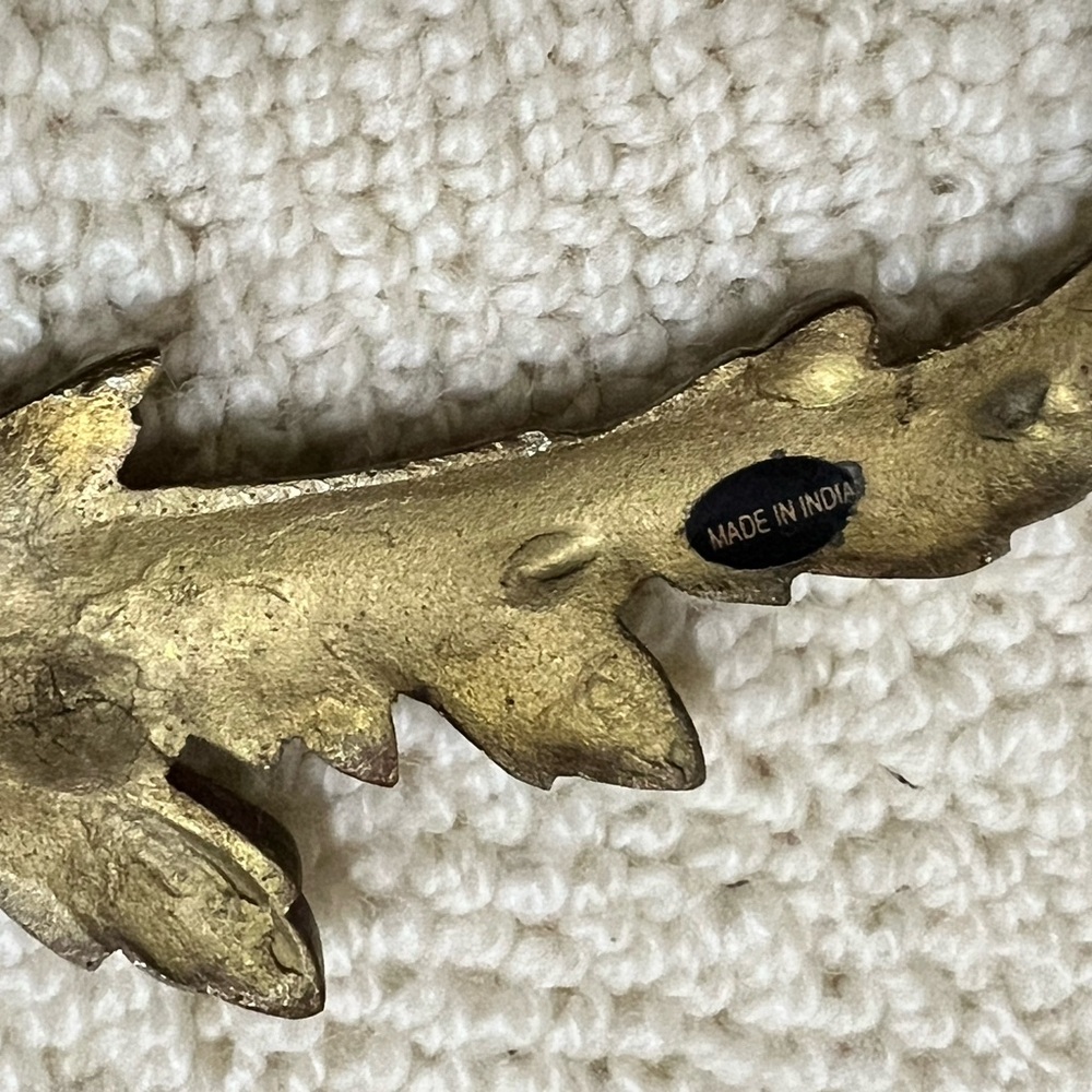 Vintage Solid Brass Wall Decor Ornament Plaque Topper Furniture Accent - Picture 10 of 16